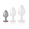 INTENSE – Fém anál plug, piros kristállyal, 7 cm