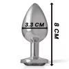 INTENSE – Fém anál plug fekete üveggel, 8 cm