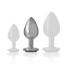 INTENSE – Fém anál plug fekete üveggel, 8 cm