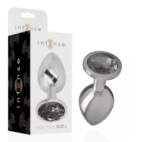 INTENSE – Fém anál plug fekete üveggel, 9 cm