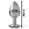 INTENSE – Fém anál plug fekete üveggel, 9 cm