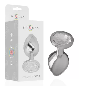 INTENSE – Fém anál plug, ezüst kristállyal, 7 cm