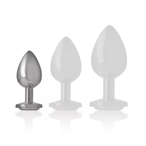 INTENSE – Fém anál plug, ezüst kristállyal, 7 cm