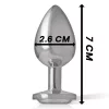 INTENSE – Fém anál plug, ezüst kristállyal, 7 cm