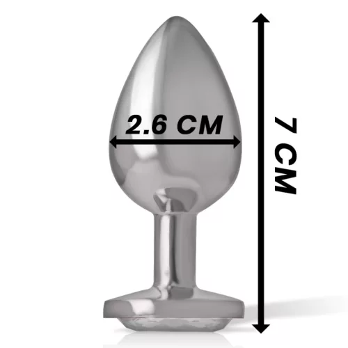 INTENSE – Fém anál plug, ezüst kristállyal, 7 cm
