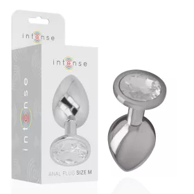 INTENSE – Fém anál plug, ezüst kristállyal, 8 cm