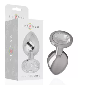 INTENSE – Fém anál plug, ezüst kristállyal, 9 cm