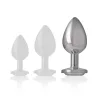 INTENSE – Fém anál plug, ezüst kristállyal, 9 cm