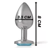 INTENSE – Fém anál plug kék üveggel, 8 cm