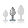INTENSE – Fém anál plug kék üveggel, 8 cm