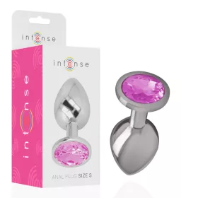 INTENSE – Fém anál plug, rózsaszín kristállyal, 7 cm