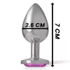INTENSE – Fém anál plug, rózsaszín kristállyal, 7 cm