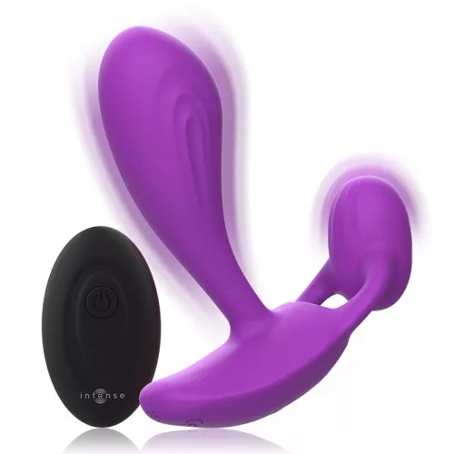 INTENSE – Shelly távirányítós vibrációs anál plug, erőteljes dupla motor, újratölthető, lila