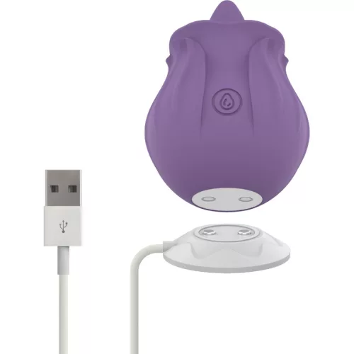 INTENSE – Violet rózsa formájú klitorális stimulátor, újratölthető, 10 rezgésmód, lila