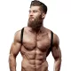 FETISH SUBMISSIVE ATTITUDE – Férfi háti hám vegán bőrből, fekete, univerzális méret
