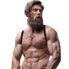 FETISH SUBMISSIVE ATTITUDE – Férfi háti hám vegán bőrből, fekete, univerzális méret
