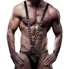 FETISH SUBMISSIVE ATTITUDE – V-alakú férfi hám, 100% vegán bőr, állítható