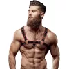 FETISH SUBMISSIVE ATTITUDE – Férfi mellhám, fekete/piros