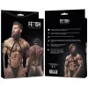 FETISH SUBMISSIVE ATTITUDE – Férfi egyberészes body hám vegán bőrből, fekete, univerzális méret