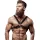 FETISH SUBMISSIVE ATTITUDE – Férfi keresztpántos mellhám vegán bőrből, fekete, univerzális méret