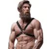 FETISH SUBMISSIVE ATTITUDE – Férfi keresztpántos mellhám vegán bőrből, fekete, univerzális méret