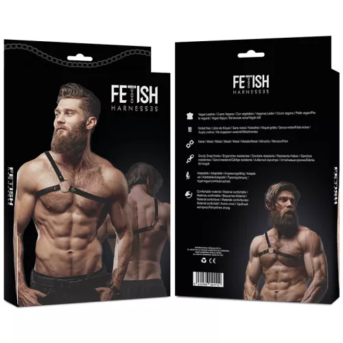 FETISH SUBMISSIVE ATTITUDE – Keresztpántos férfi vállhám, vegán bőr, állítható