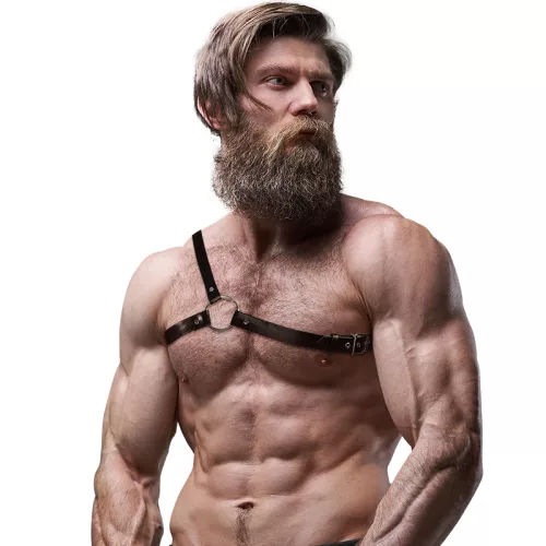FETISH SUBMISSIVE ATTITUDE – Keresztpántos férfi vállhám, vegán bőr, állítható