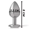 INTENSE – Fém anál plug fehér szív üveggel, 8 cm