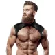 FETISH SUBMISSIVE ATTITUDE – Férfi nyakpántos mellhám, vegán bőr, állítható