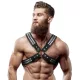 FETISH SUBMISSIVE ATTITUDE – Férfi mellhám szegecsekkel, vegán bőrből, fekete, univerzális méret
