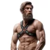 FETISH SUBMISSIVE ATTITUDE – Férfi mellhám szegecsekkel, vegán bőrből, fekete, univerzális méret