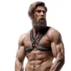 FETISH SUBMISSIVE ATTITUDE – Férfi mellkasi hám szegecsekkel, vegán bőrből, fekete, univerzális méret