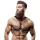 FETISH SUBMISSIVE ATTITUDE – Férfi mellhám szegecsekkel, dupla tartással, vegán bőrből, fekete, univerzális méret