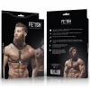 FETISH SUBMISSIVE ATTITUDE – Férfi mellhám szegecsekkel, dupla tartással, vegán bőrből, fekete, univerzális méret
