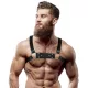 FETISH SUBMISSIVE ATTITUDE – Bulldog férfi mellkasi hám, vegán bőr, M/L