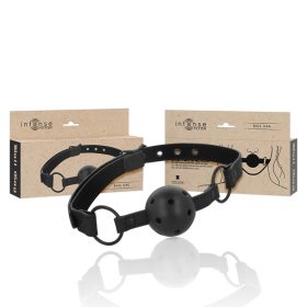   INTENSE FETISH – Vegán bőr pántos szájpecek, állítható, fekete
