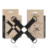 INTENSE FETISH – Vegán bőr kéz- és lábrögzítő rendszer, többpontos, fekete