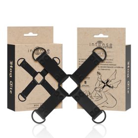   INTENSE FETISH – Vegán bőr kéz- és lábrögzítő rendszer, többpontos, fekete