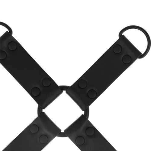 INTENSE FETISH – Vegán bőr kéz- és lábrögzítő rendszer, többpontos, fekete
