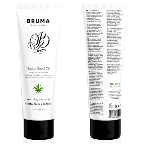 BRUMA – Cannabis aromájú melegítő hatású vízbázisú síkosító kendermagolajjal, 100 ml