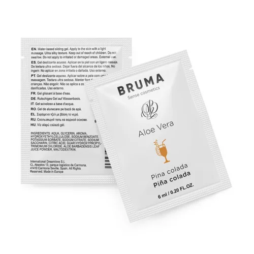 BRUMA – Aloe Vera vízbázisú síkosító gél Pina Colada aromával, 6 ml
