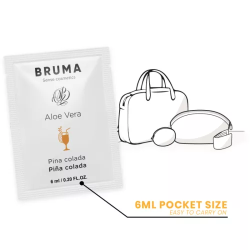 BRUMA – Aloe Vera vízbázisú síkosító gél Pina Colada aromával, 6 ml