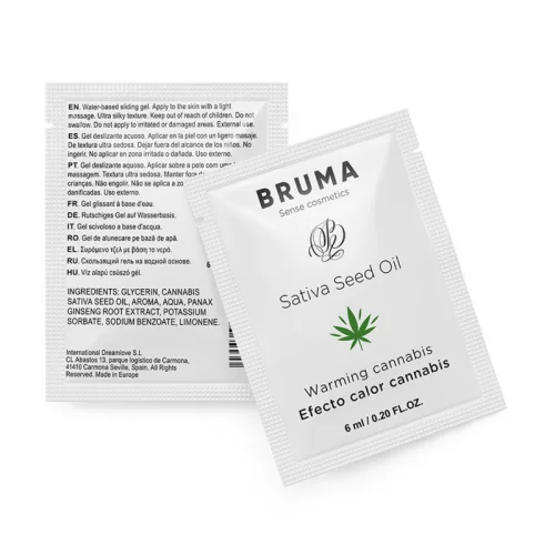 BRUMA – Cannabis aromájú melegítő hatású vízbázisú síkosító kendermagolajjal, 6 ml