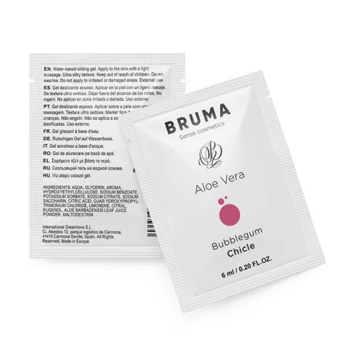 BRUMA – Aloe Vera vízbázisú síkosító gél rágógumi aromával, 6 ml