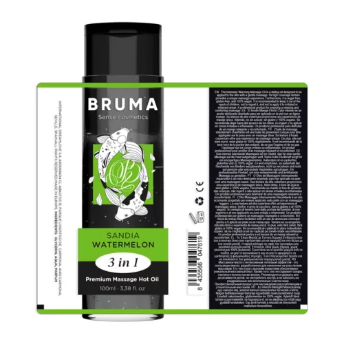 BRUMA – Premium 3 az 1-ben melegítő masszázsolaj, görögdinnye ízű, 100 ml