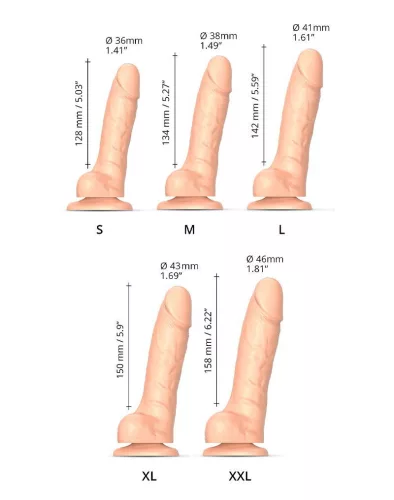 STRAP-ON-ME – Élethű dildó, S méret, natúr