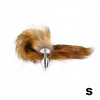 KINK – Anal plug szintetikus barna farokkal, S méret, 40 cm