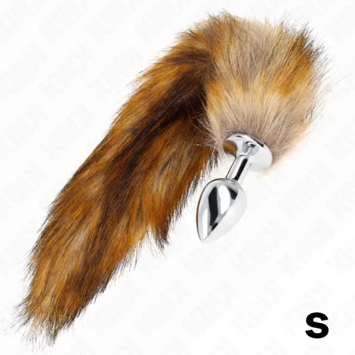 KINK – Anal plug szintetikus barna farokkal, S méret, 40 cm