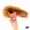KINK – Közepesméretű fém anál plug barna szintetikus farokkal, M méret, 40 cm