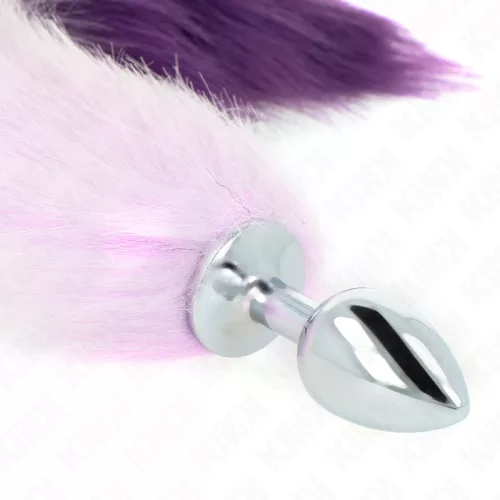 KINK – Anál plug szintetikus lila farokkal, S méret, 40 cm